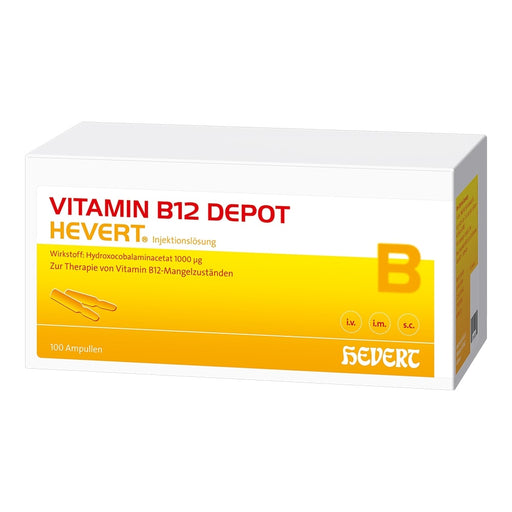 Vitamin B12 Depot Hevert for Vitamin B12 Deficiency, 100 Ampoules