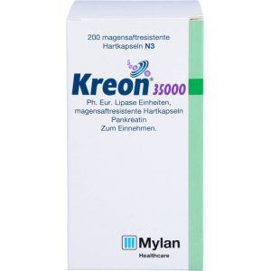 Kreon 35,000 Ph.Eur. Lipase Units, Gastro-Resistant Hard Capsules, 200 Capsules