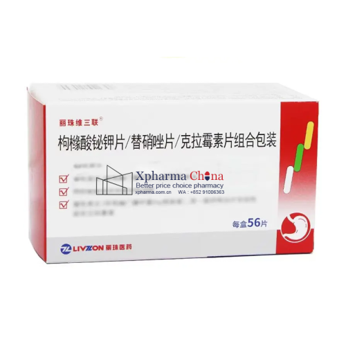 Livzon Weisanlian®Bismuth Potassium Citrate Tablets / Tinidazole Tablets / Clarithromycin Tablets Combination Package Livzon Weisanlian®Bismuth Potassium Citrate Tablets / Tinidazole Tablets / Clarithromycin Tablets Combination Package